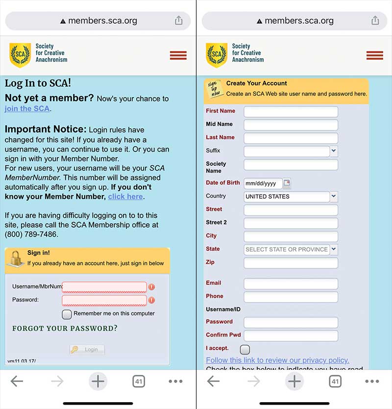 SCA.org Mobile 2021